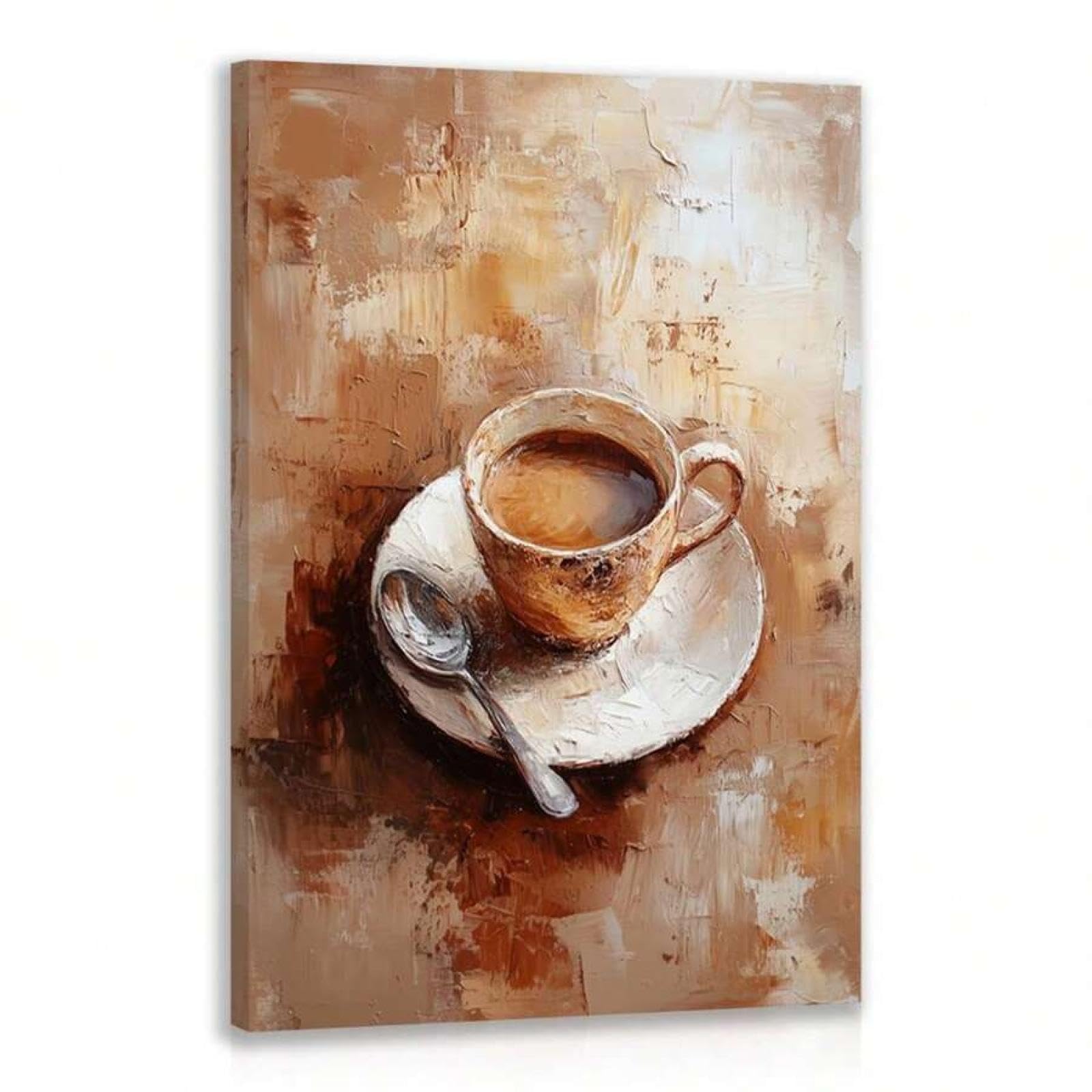 Peinture murale abstraite café giclée 50x70 cm encadrée - 8