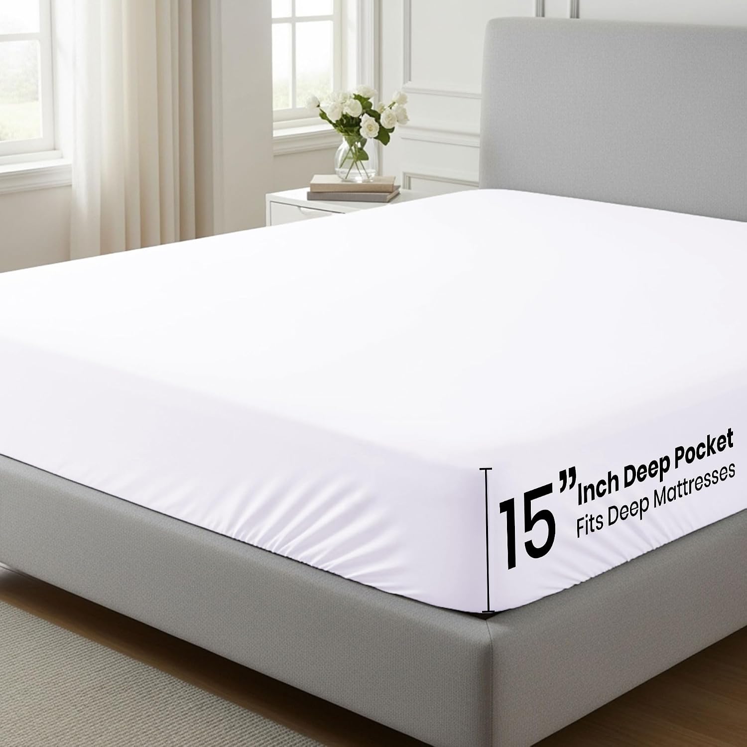 GOLD TEXTILES Full Fitted Sheet 6 Pack (54x75 + 12”) - Soft Brushed Microfiber Deep Pocket Bottom Sheets—Hotel Quality, Breathable, Wrinkle & Fade Resistant Bedding for Home, Salons (6, White, Full)