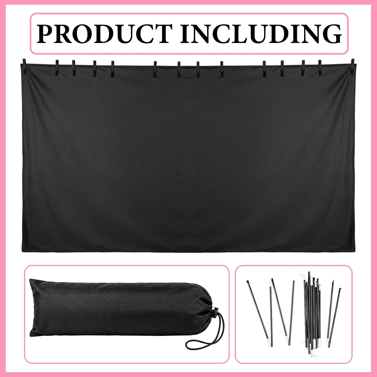360° Privacy Curtain Changing Room System for 28" Dance Bag with Rack, Detachable Portable Backstage Privacy Dancer Changing Room Curtain for Training Competition Outdoor Camping (No Bag)