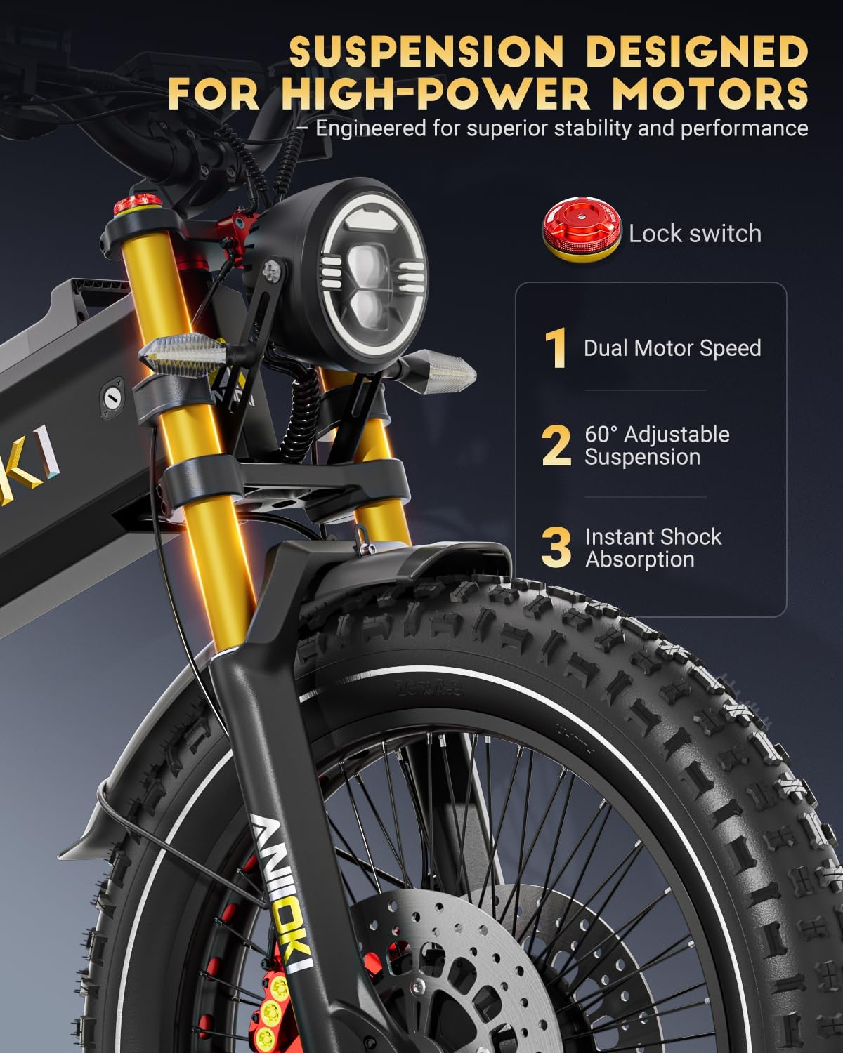 Close-up of the 5-inch multi-function display on the ANIIOKI A9 Pro Max Ebike.