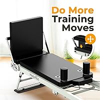 Vista 3 de Pro 75" Pilates Reformer Machine with Dual Resistance Springs and Cords, Foldable Pilates Machine Equipment with Jump Board, Upgrade Pilates