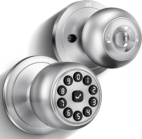 Cerradura de puerta con teclado inteligente con asa, pomos de puerta inteligentes con cerradura, cerradura de puerta automática con código y