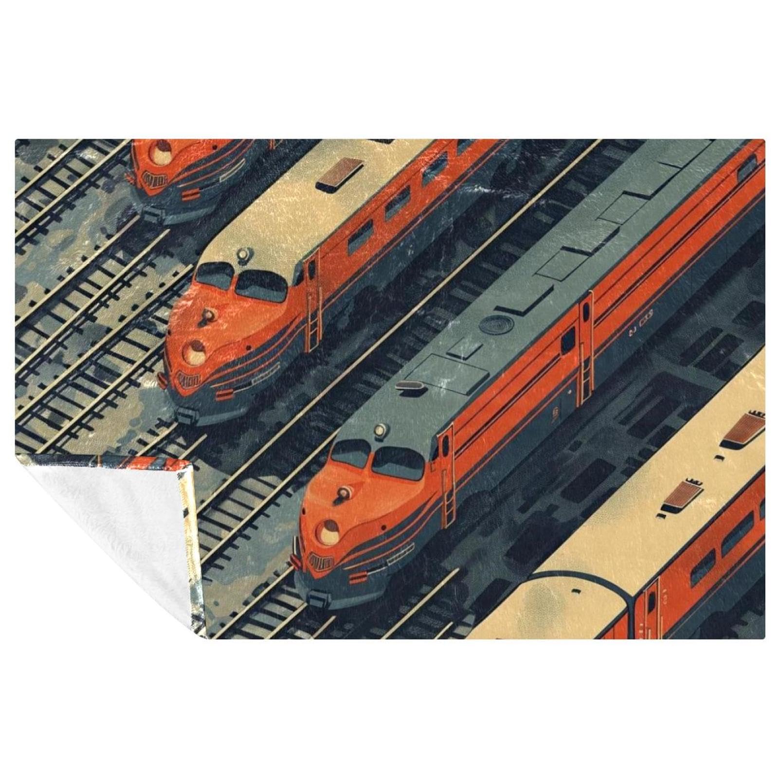 Couverture train plaid chaud 150x100 cm pour lit jeté de canapé et camping