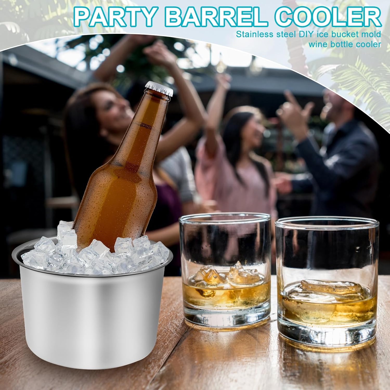 Champagne Ice Mold Bucket, DIY Flower Design Practical Wine Bottle Chiller, Versatile Ice Bucket Mold for Parties Weddings Special Events