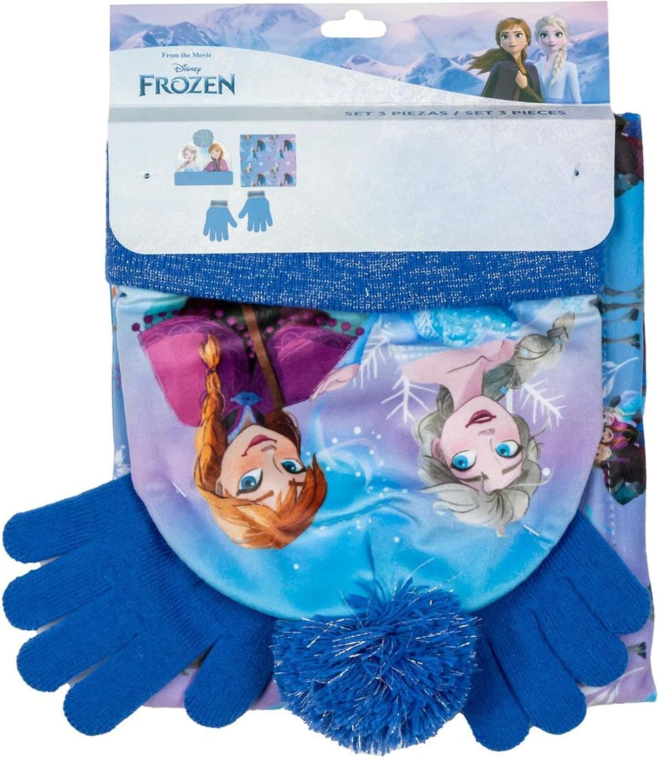 Set 3 Pieces Snood Frozen (Hat, Neck Warmer and Gloves) 2/8 years.