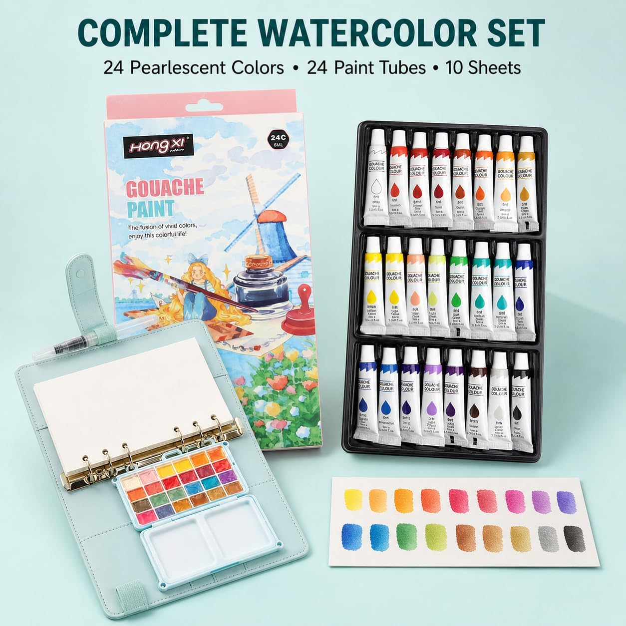 ONCIDO Travel Watercolor Paint Set