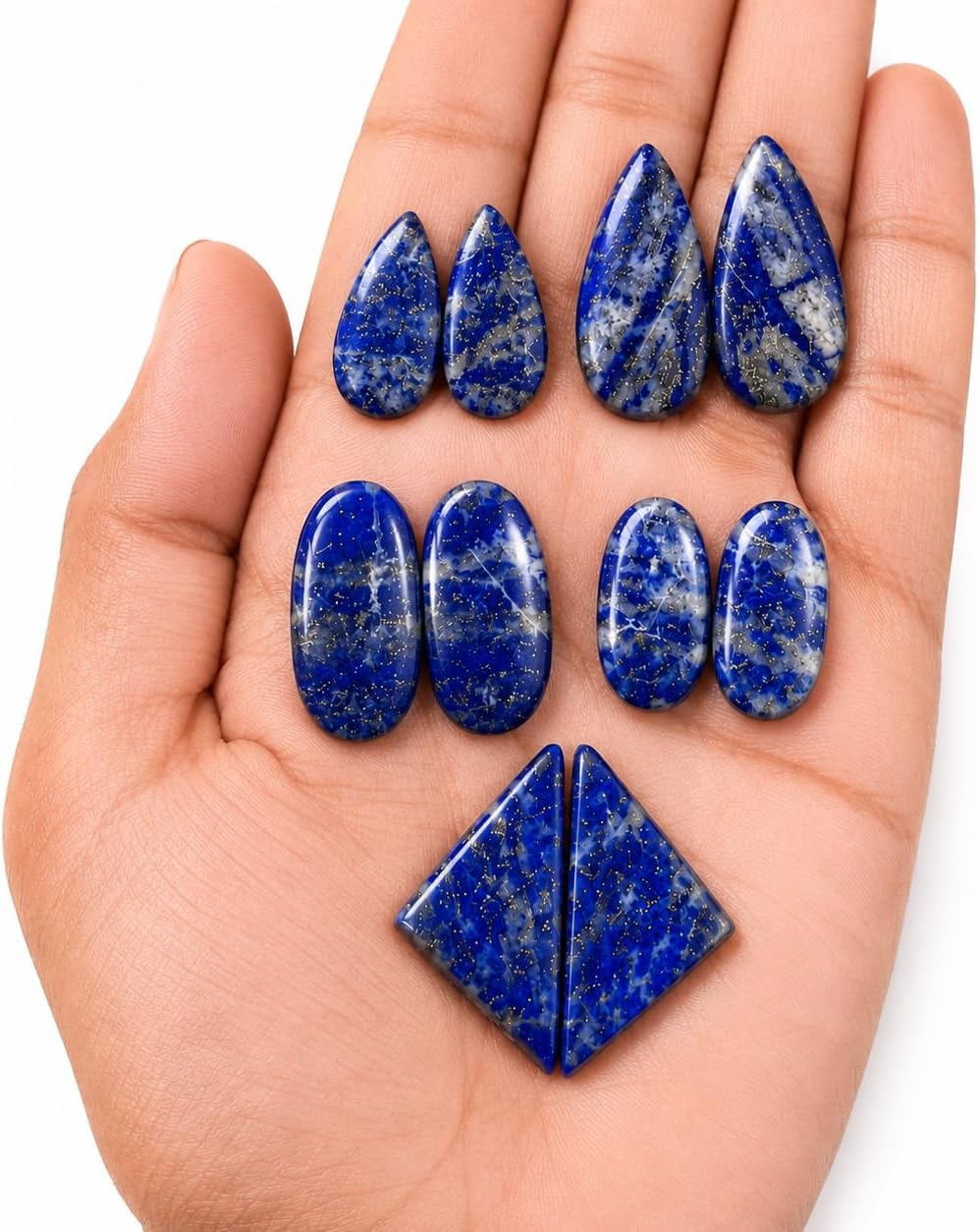 Natural Gemstone Matched Pair Cabochon Lot Pack of 5 Pairs 10 Pcs Mix Shape Loose Stone for Earrings Jewelry Making and Wire Wrapping Choose Stone