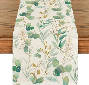 Amazon.com: Artoid Mode Eucalyptus Leaves Summer Table Runner, Seasonal ...