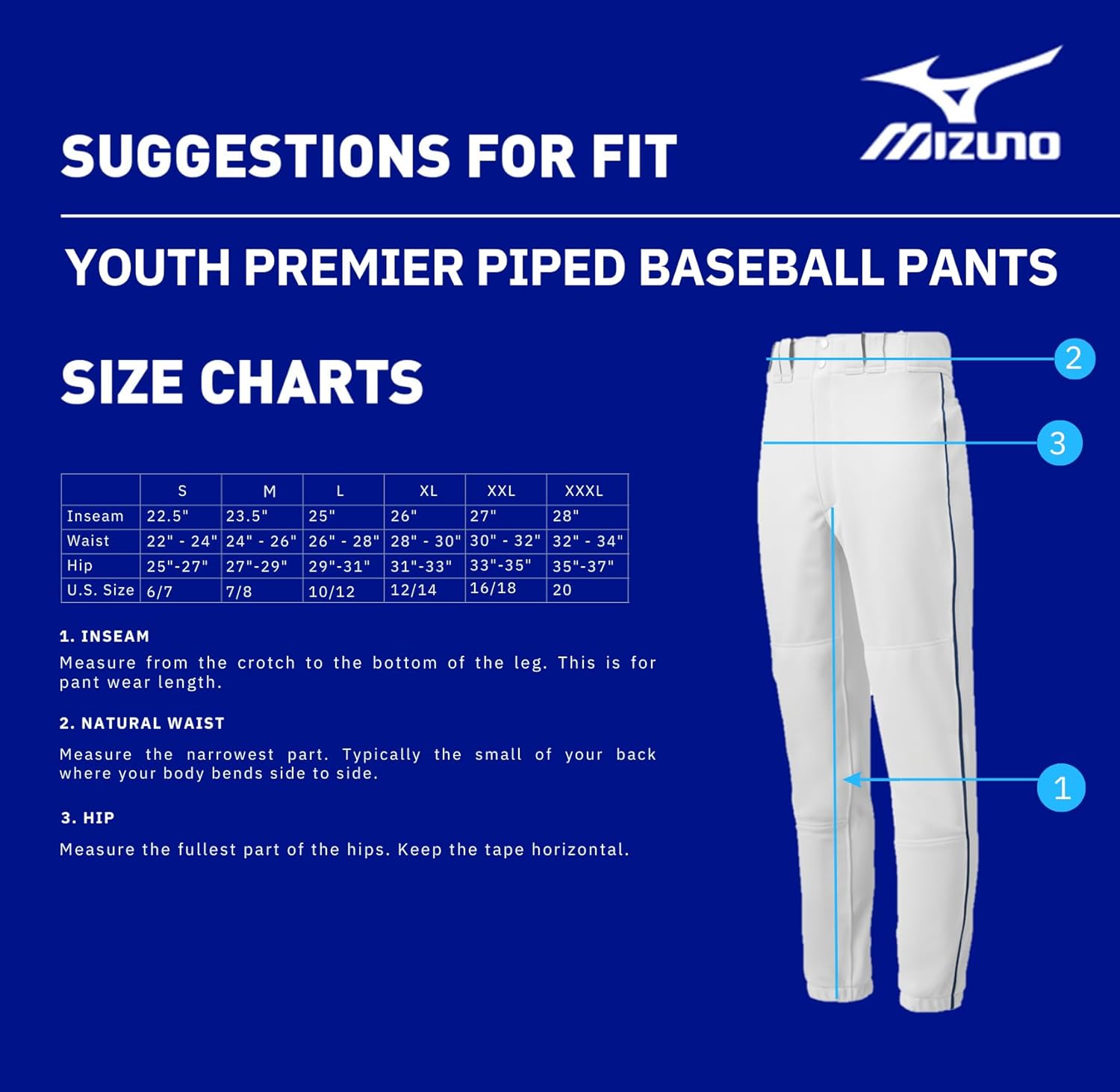 Mizuno Youth Premier Piped Baseball Pants