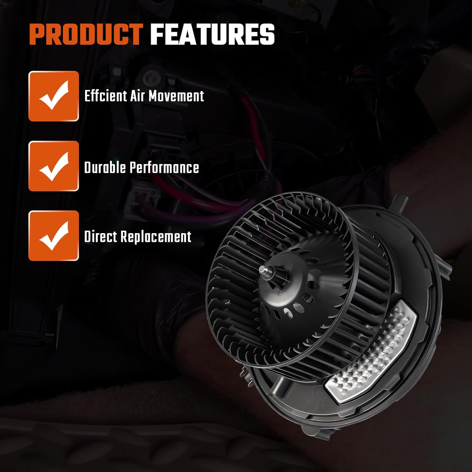 HVAC Blower Motor Fit for VW Jetta 2019-2022 Tiguan 2018-2022 Golf 2015-2021 for GTI Golf Sport Wagen Fit for Audi Q3 2019-2022 A3 Quattro Sportback S3 RS3 TT Replaces # 5Q1819021 5Q1819021B