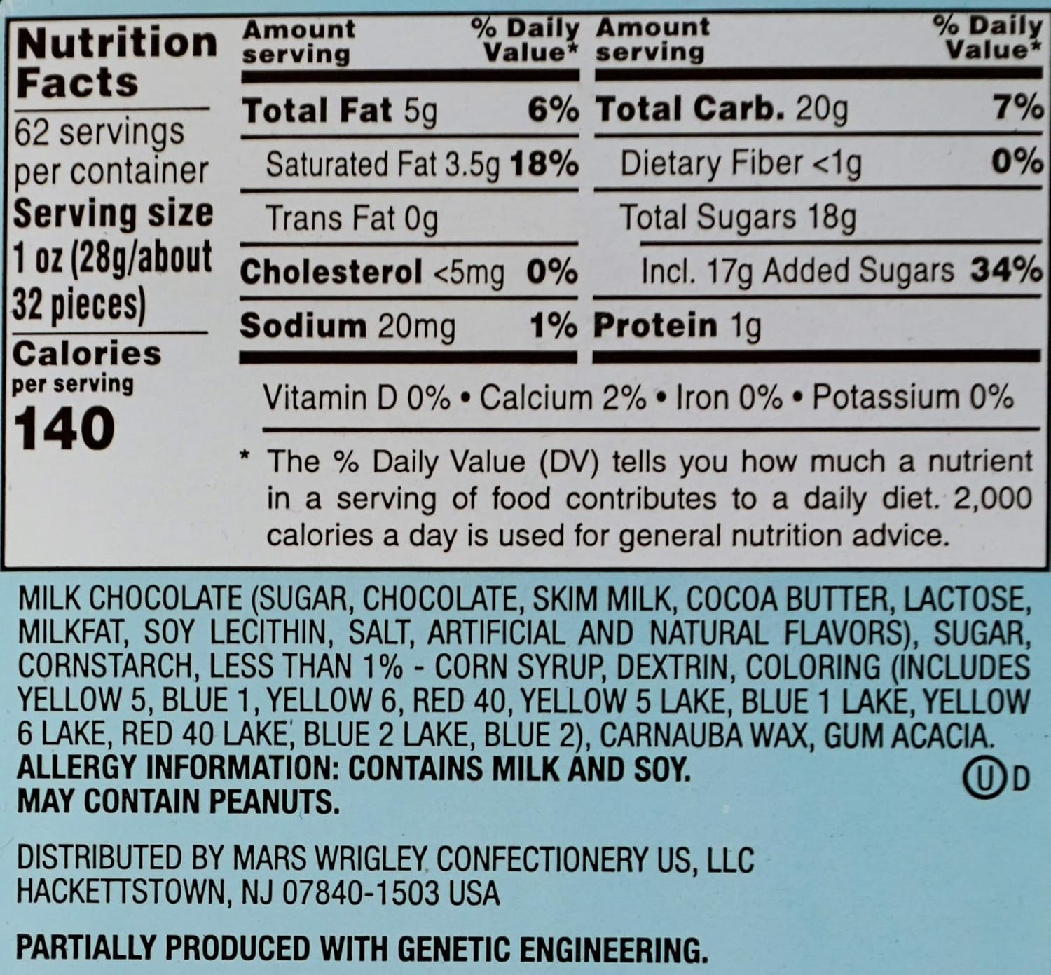 M & M Milk Chocolate Pastel Easter Candy Jar, 62 oz