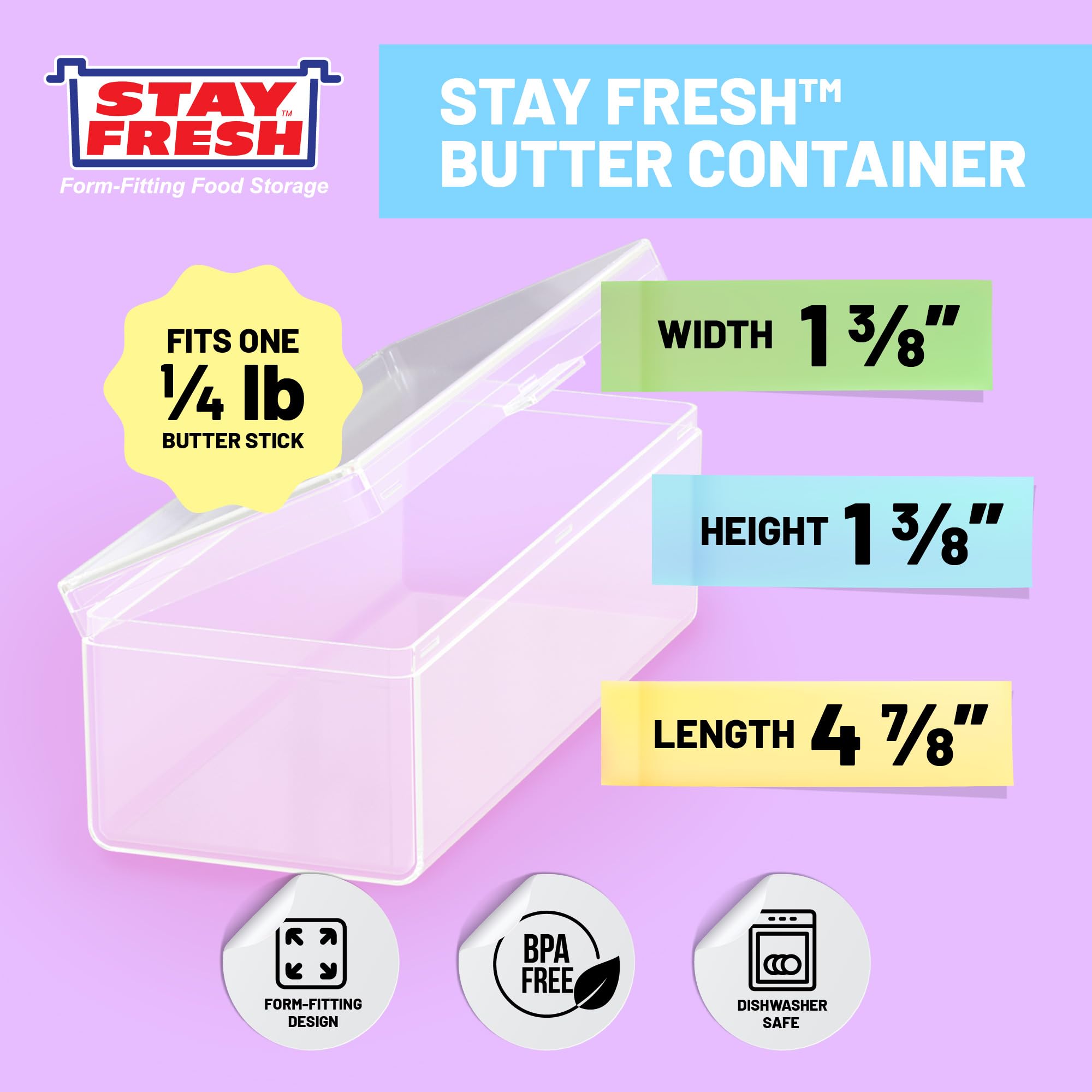 Amazon.com | Butter Tray for Refrigerator - Stay Fresh Clear