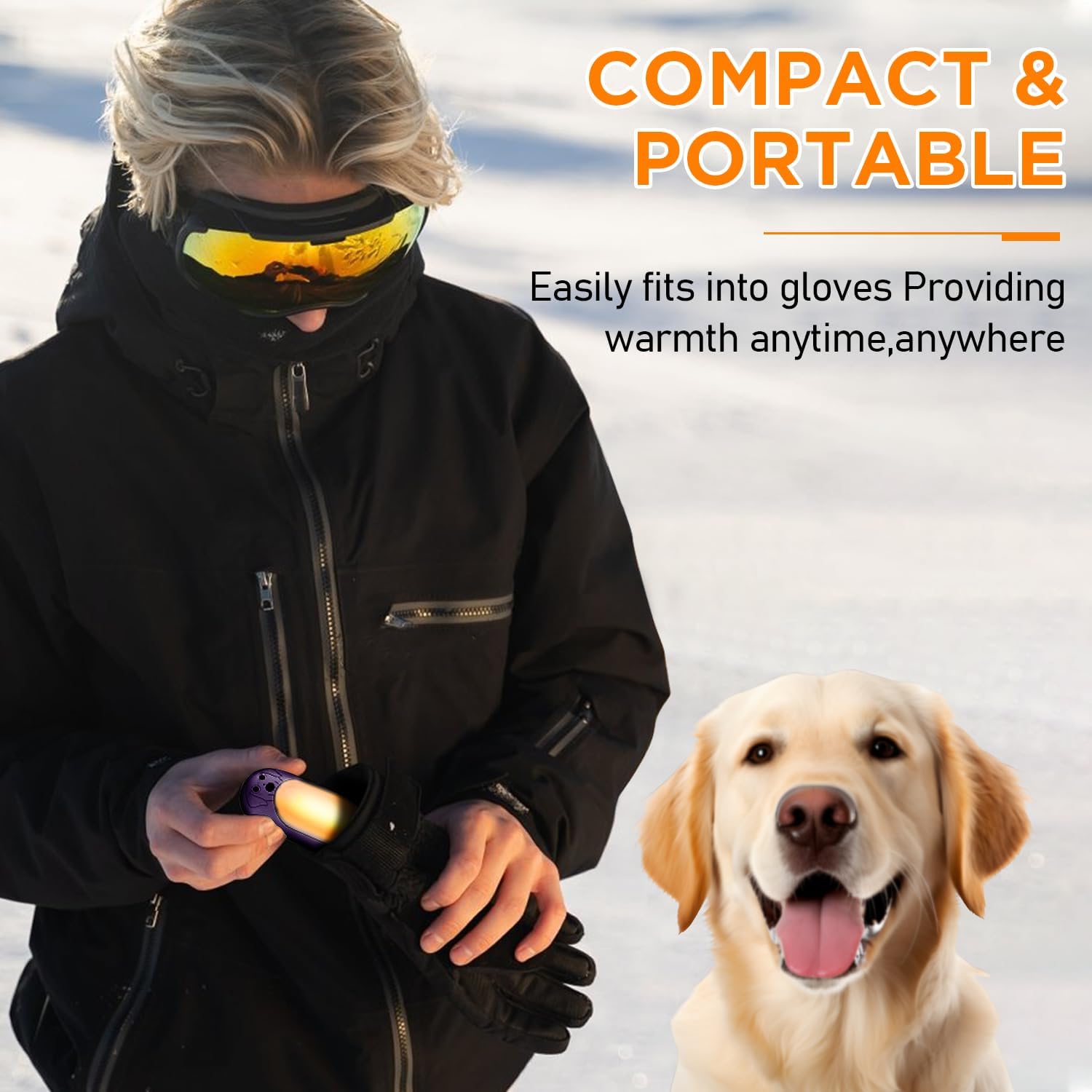 AI Hand Warmers Rechargeable 2 Pack, 6000mAh Electric Pocket Heater with 20H Heating, 3 Levels, Snap-On 2-in-1 Design, Winter Gift for Men & Women, Hiking, Hunting, Outdoor