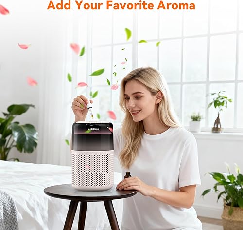 Miniatura 7 de AIRROMI Purificador de aire HEPA para dormitorio y hogar, purificador de aire para mascotas del hogar, elimina el olor de mascotas, olor a arena de