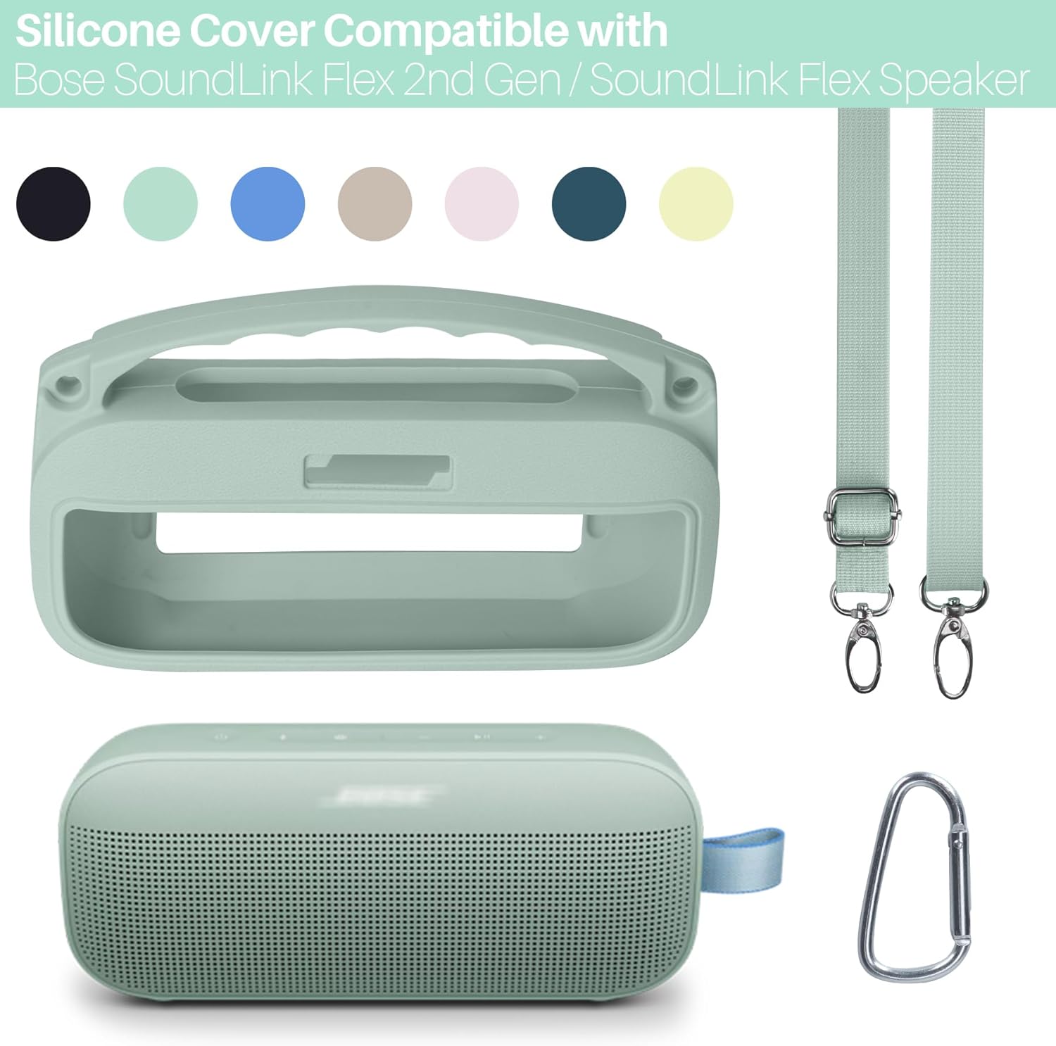 2nd Gen Silicone Cover Compatible with Bose SoundLink Flex 2nd Gen/Bose SoundLink Flex Portable Speaker (Alpine Sage Cover) - Image 2