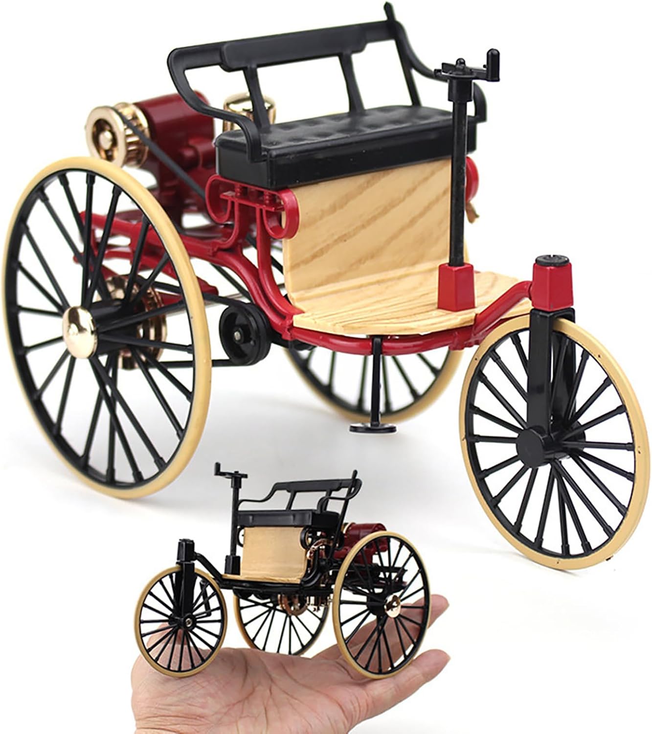 DAGIJIRD 1/12 Retro Tricycle Ornament Model Alloy Mini Tricycle Handicraft Model for Home Decoration