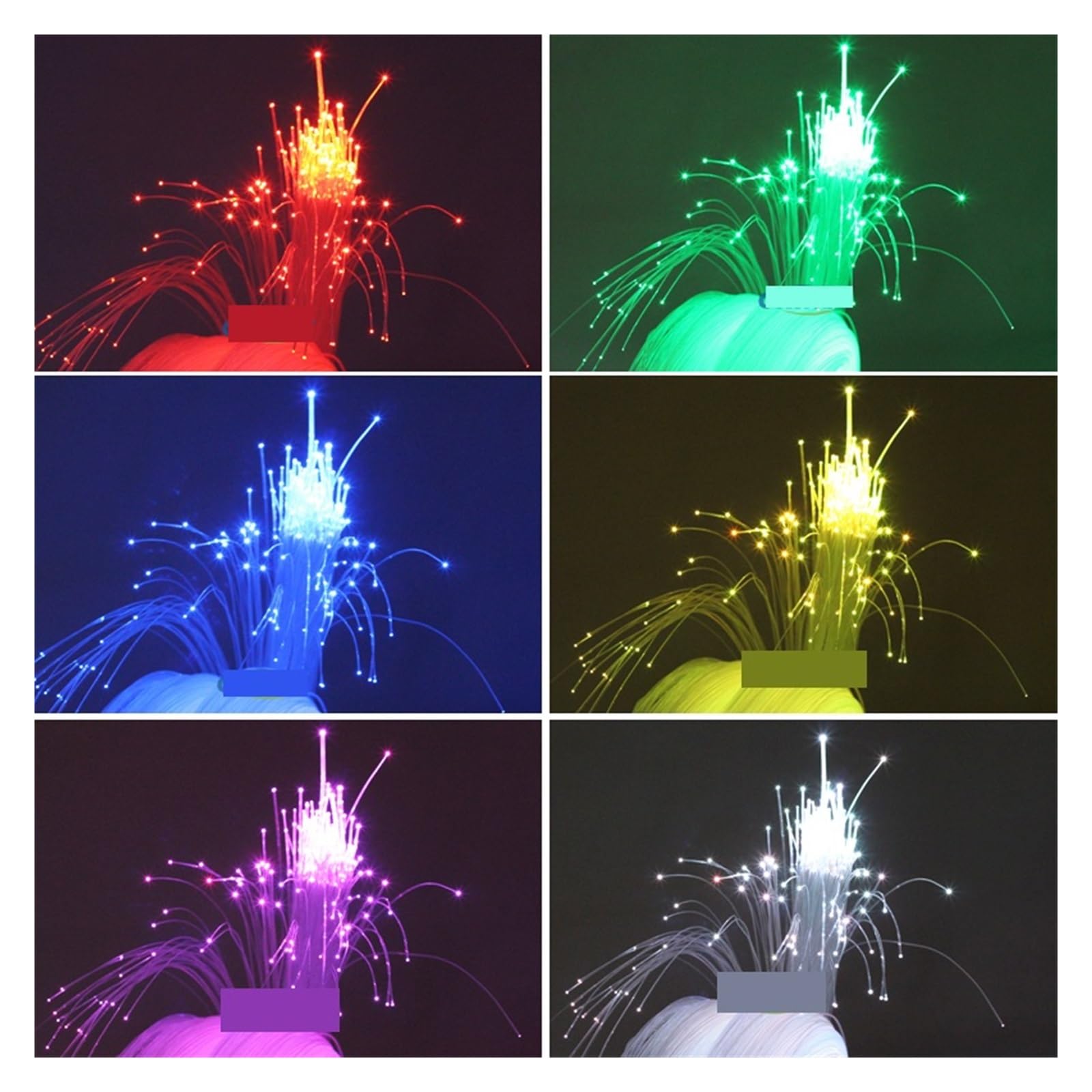 Zestaw oświetlenia światłowodowego LED, 32W RGB 4-poziomowy kontroler efektu migotania, 600 szt. 4m 0.75mm kabel światłowodowy kontrola aplikacji,Wytrzymały