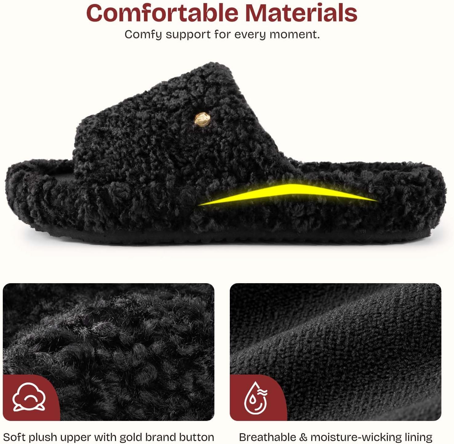 EverFoams Women's Fuzzy Open Toe Slippers Comfy Soft Memory Foam Indoor House Shoes - Image 4