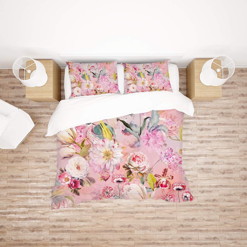 Parure de lit motif fleurs aquarelles pour transformer l'ambiance de la chambre