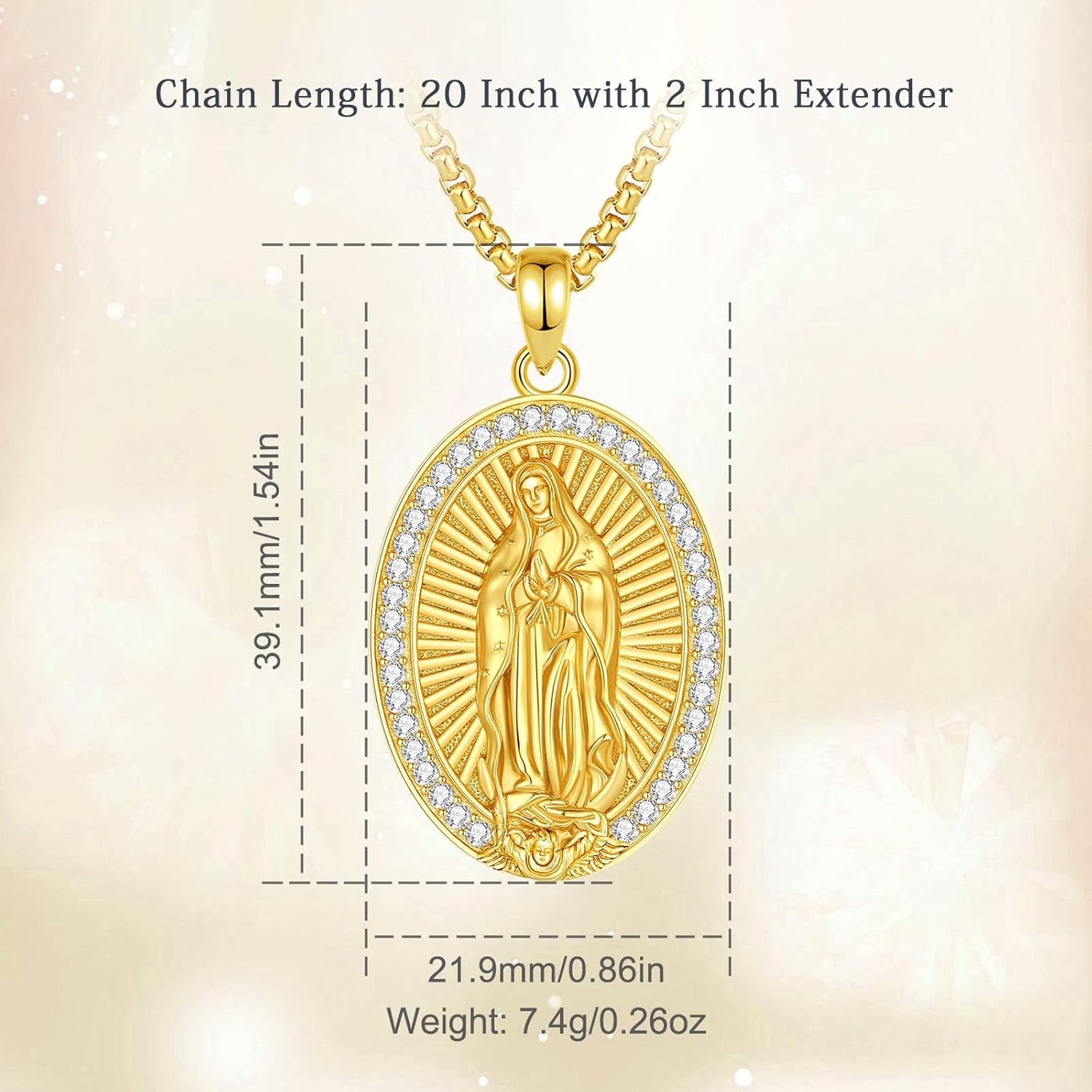 INFUSEU Catholic Protection Faith Necklace Collection, Virgin Mary St Benedict St Christopher St Florian St Joan of Arc - Image 5