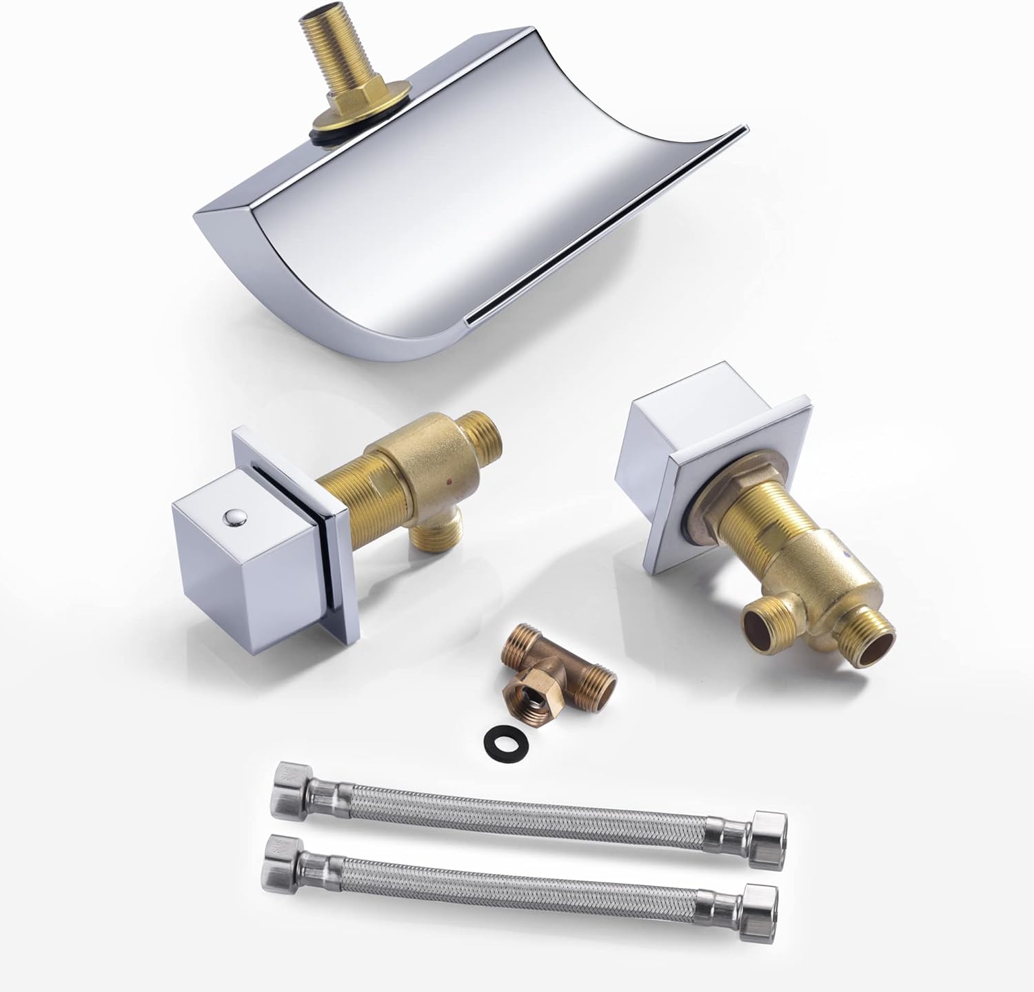 Prоduсt Dеаl Sumerain Deck Mount Tub Faucet, 2 Handle Waterfall Roman Tub Faucet, Chrome Finish