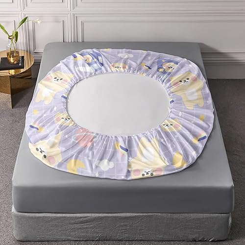 Miniatura 5 de QOOMO Sábanas Kawaii para Niños Tamaño Queen, Juego de Sábanas de Oso Kawaii con Bolsillo Profundo de 16", Juego de Sábanas de Decoración de