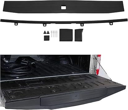 ECOTRIC Tailgate Molding Trim Compatible with 2017-2022 Ford F250 F350 Super Duty Replacement for HC3Z-9940602-A FO1904134 Flexible Flex Step Rear Center Tailgate Cap Top Protector Cover