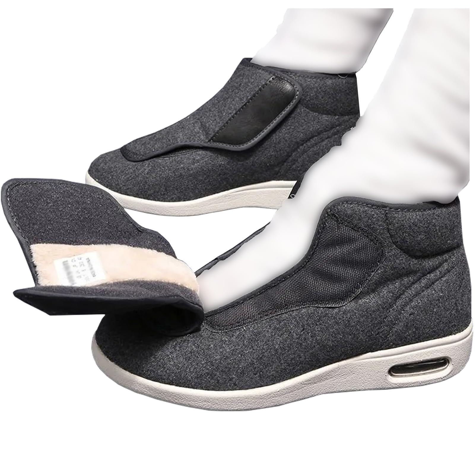 Warm Diabetiker Winterschuhe Herren Damen Extra Weit Senioren Hausschuhe mit Klettverschluss Senioren Orthopädische Schuhe Boots für Geschwollene Füße Breite Füße