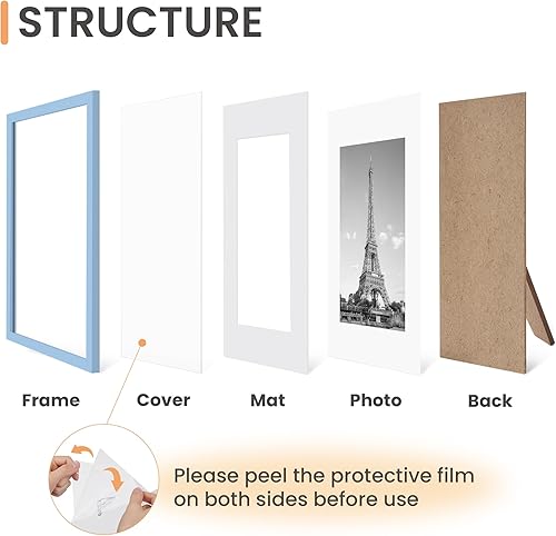 Vista 169 de upsimples - Portarretratos para galería de fotografías en la pared, marcos para fotos de 8 x 10 pulgadas con paspartú u 11 x 14 pulgadas sin Natural
