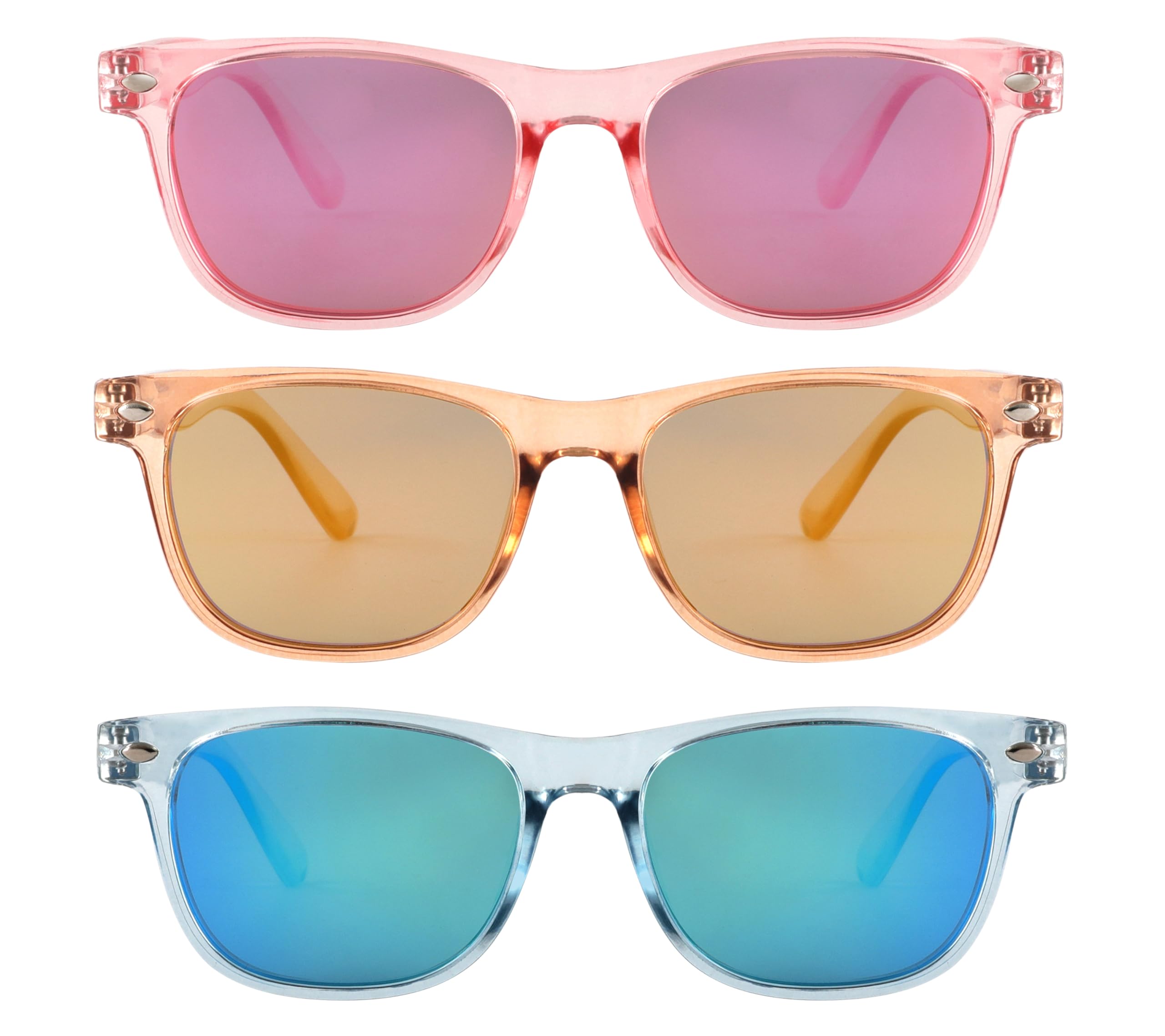 Yogo Vision Occhiali Da Sole Per Bambini, Occhiali Da Sole Con Montatura Polarizzata Per Bambini, Ragazzi E Ragazze (Confezione Da 3, Età 3-10)