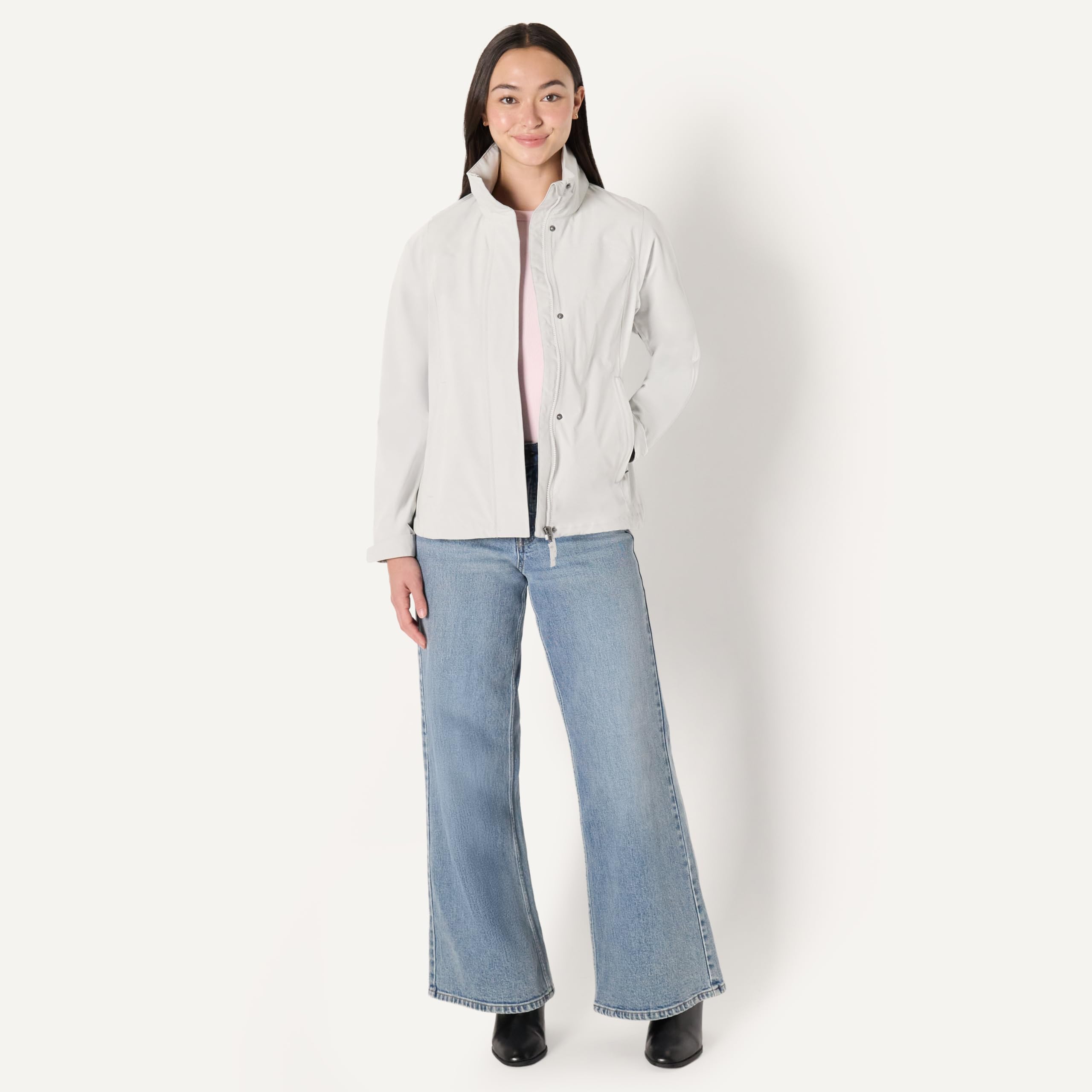Amazon Essentials Damen Regular Fit: Leichte, wasserdichte, verstaubare Regenjacke