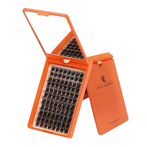 Lash Clusters crislashes Pestañas planas en racimo 88 unidades, mixtas de 0.47-0.70 pulgadas, extensiones de pestañas rizadas D en caja de espejo