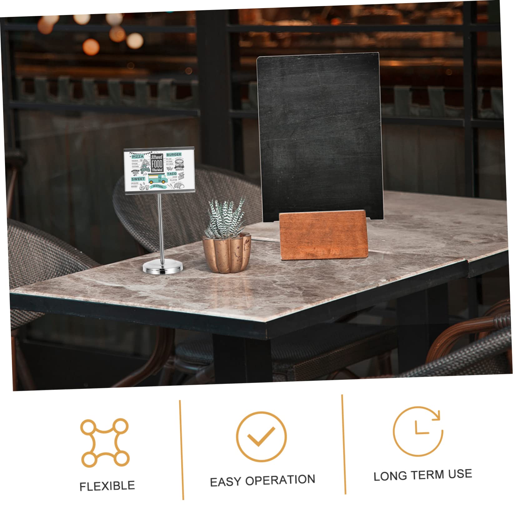 STOBAZA 1pc Business Card Holder Meal Table Sign Holder Note Clip Stand Seating Card Holder Menu Holder Buffet Stand Holder Meal Holder Photo Holders Menu Clips Silver Stainless Steel