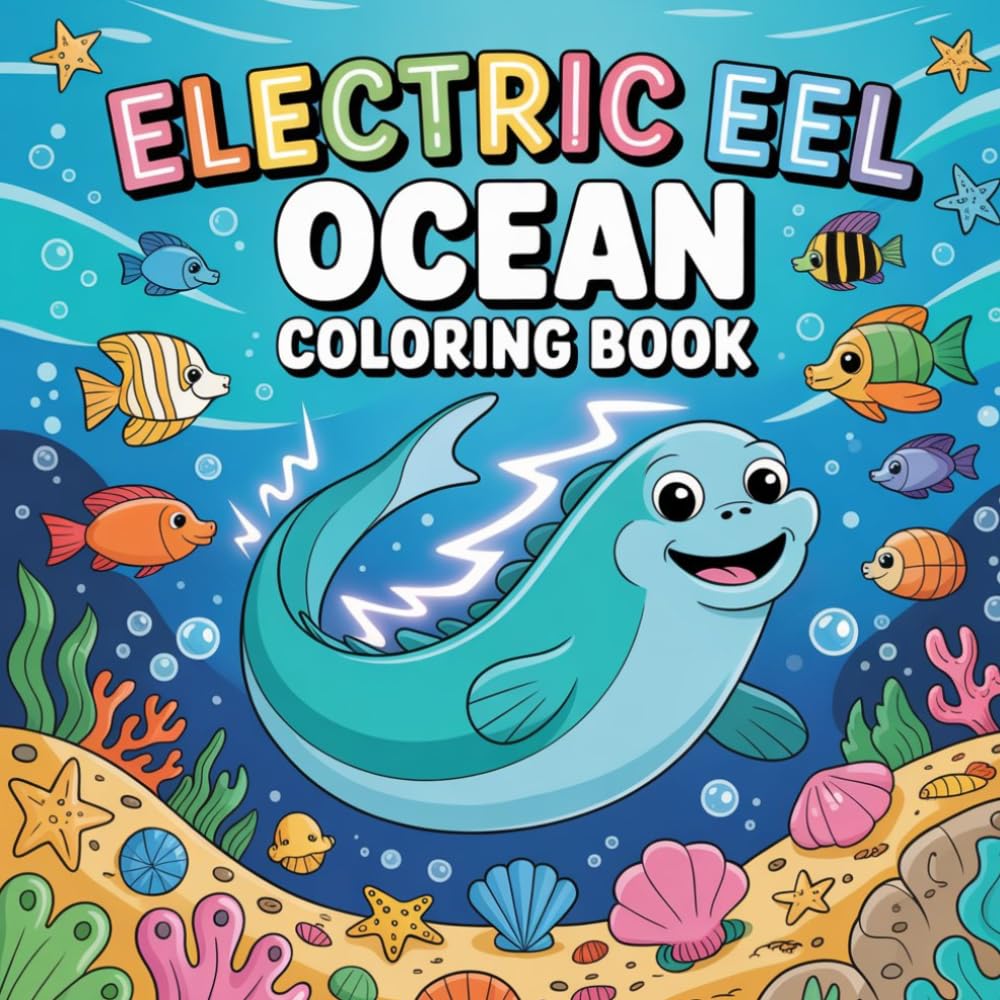 Electric Eel Ocean Coloring Book: eel ocean creature relaxation women coloring book, eel sea animal stress relief kids book, eel underwater predator ... marine wildlife relaxation adults color book