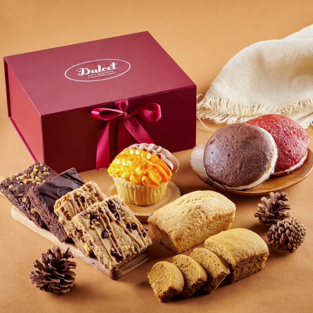Elegant Fall Happy Thanksgiving Sampler Gift Basket Holiday Food Gift Basket with an Array of Autumn Flavored Baked-Goods Great gift idea by Dulcet Gift Basket