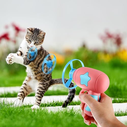 Miniatura 6 de 1 Unidades Divertido Gato Exterior Gatito Lanzador Pistas Gato Platillo Disco Lanzador Disparo Interior Gato Interactivo Juguete Juguete Volador