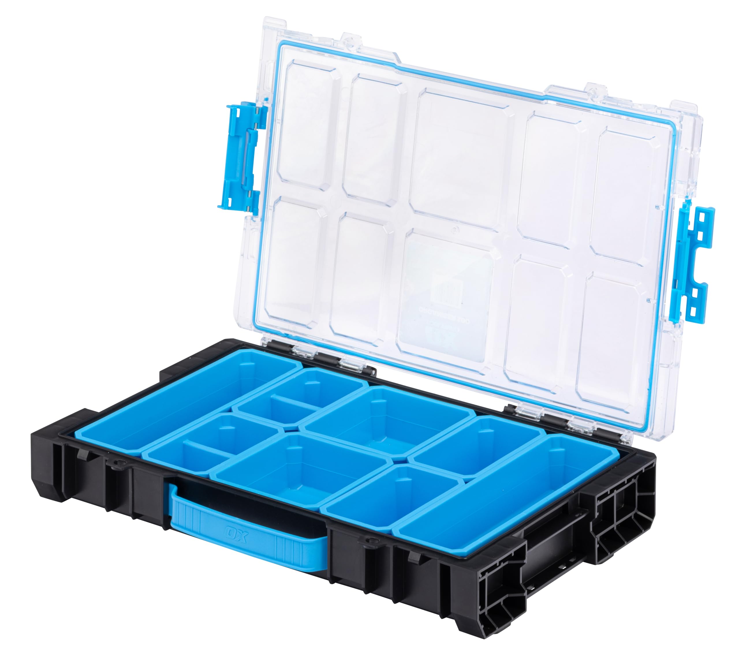 OX Tools TOOLTREK Trade Organiser 100, Waterproof Dustproof Toolbwith Removable Storage Compartments