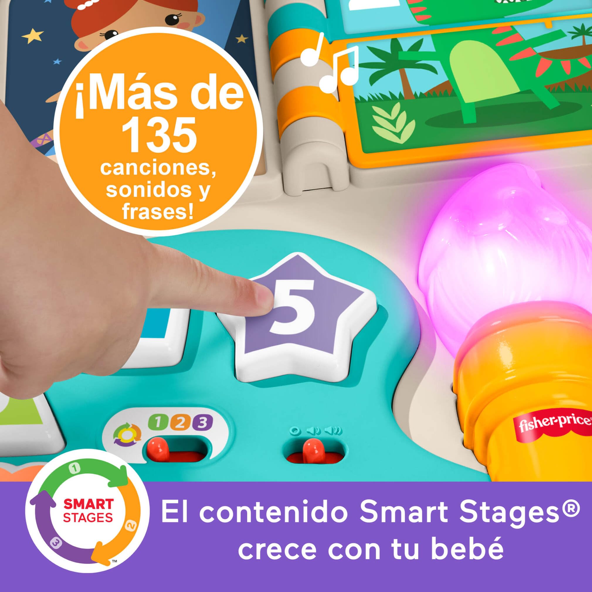 Fisher-Price Mesa de Actividades 4 en 1 | Italiano, español, portugués e inglés, Laugh & Learn, panel de actividades, música educativa, 6+ meses, JGW89