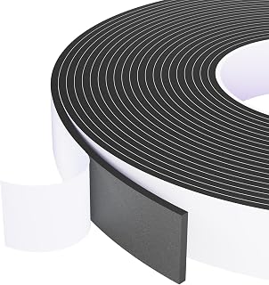 Weather Stripping Door Seal Black,1Inch Wide X 1/8 Inch Thick,Air Conditioner Window Seal,Self Adhesive Foam Tape High Density Foam Sealing Strip,Door Soundproof Tape Roll,Total 33 Feet Long