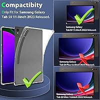 Vista 2 de Zeking Funda para Samsung Galaxy Tab S9 / S10, ultra transparente, suave, flexible, transparente, TPU, contraportada para Galaxy Tab S9/S10 SM-X710