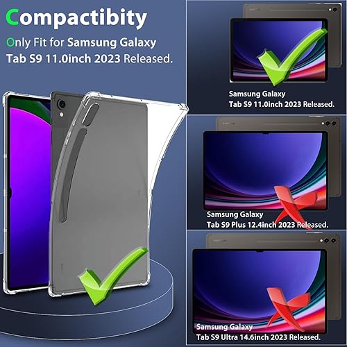 Miniatura 2 de Zeking Funda para Samsung Galaxy Tab S9  S10, ultra transparente, suave, flexible, transparente, TPU, contraportada para Galaxy Tab S9S10 SM-X710,