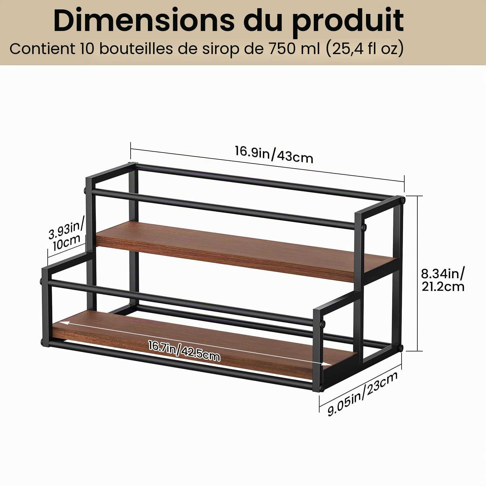 THYGIFTREE Support de sirop de café à 2 niveaux pour station de café