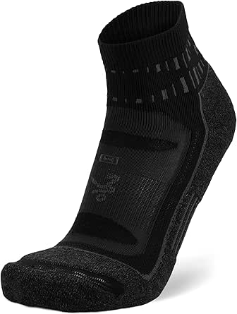 Balega Blister Resist Performance Quarter Calcetines De Correr AtlÃ©ticos Para Hombres Y Mujeres (1 Par) – Acolchados, Transpirables, Ajuste ErgonÃ³mico, Gris/Negro, Talla L (EU 43â€“45.5)