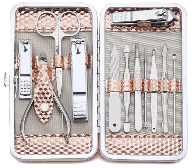 Manicure Set Professional Nail Clippers Kit Pedicure Care Tools- Stainless Steel Grooming Kit 12Pcs for Travel or Home