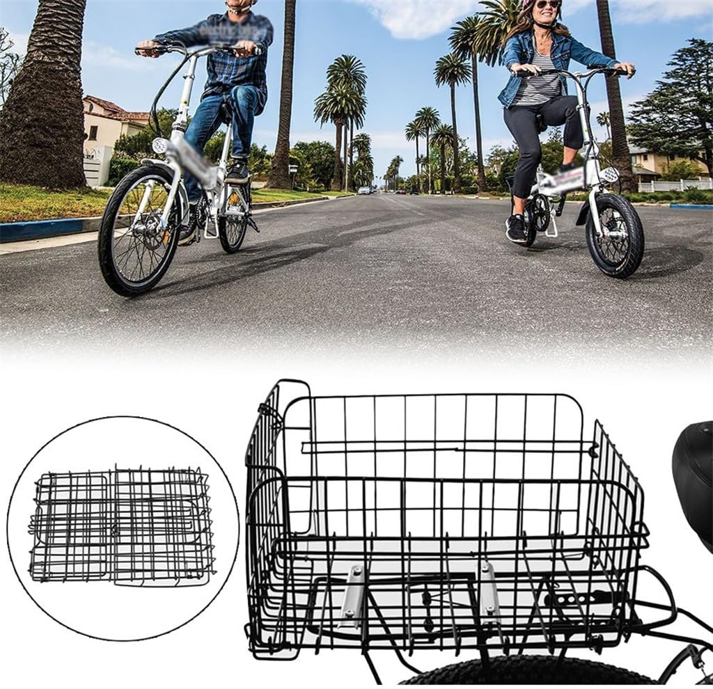 Bike Basket Bag Stainless Steel Foldable Rear Back Folding Large Capacity