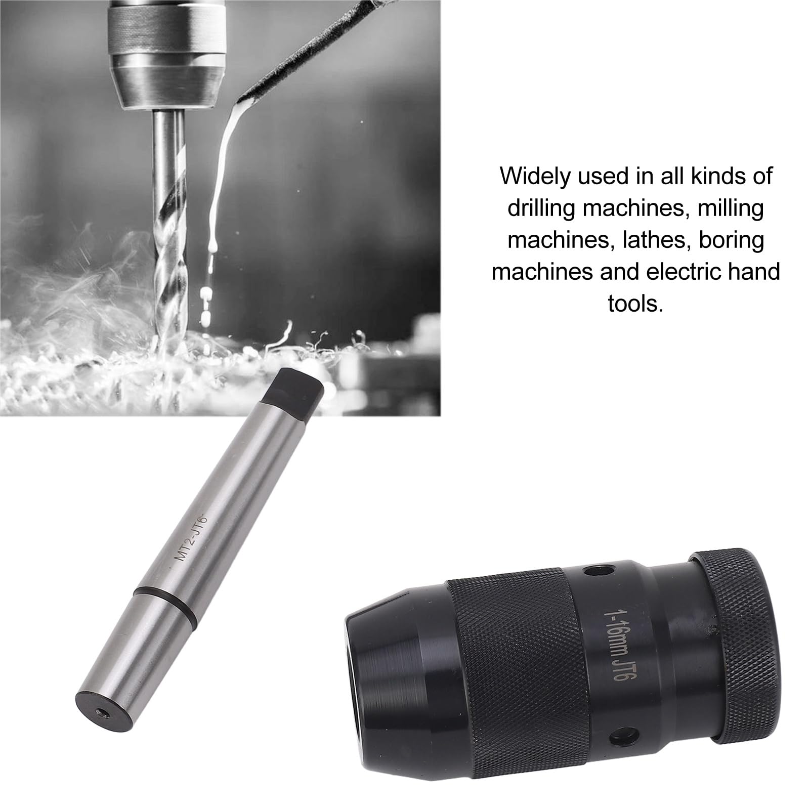 Juego de portabrocas portátil sin llave, autoajustable, de 1 a 16 mm, adecuado para varias perforadoras, fresadoras, tornos, herramientas manuales eléctricas