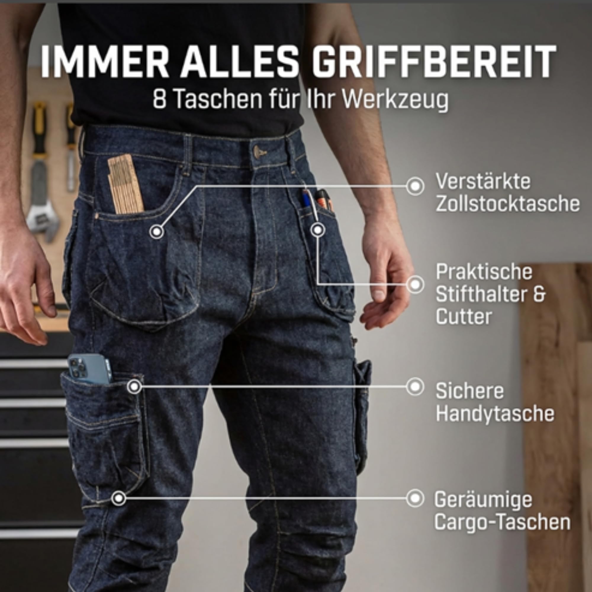 Neo Tools X Pantalones de utilidades de Trabajo Hombre