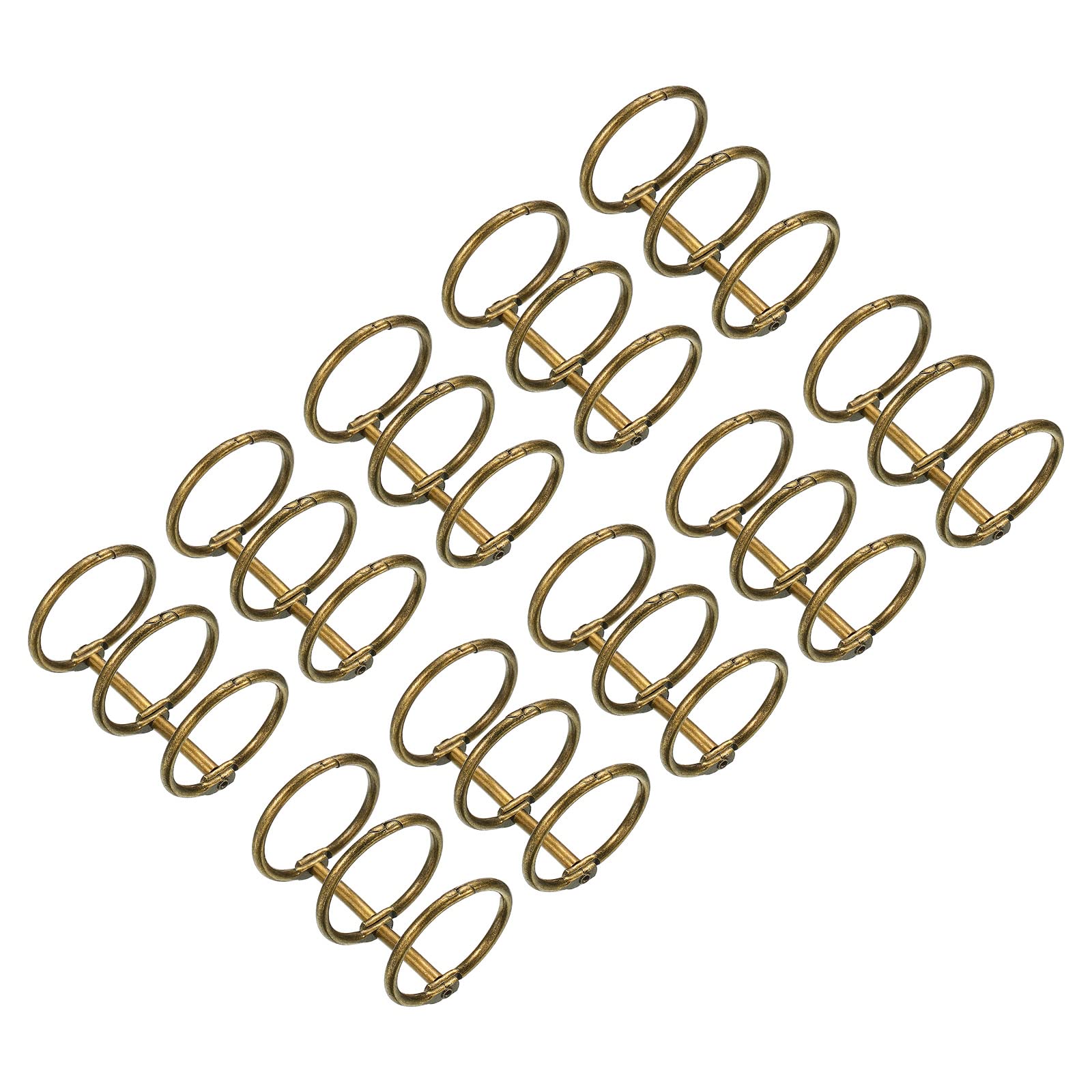 PATIKIL 1" Dia 3-Rings Book Rings, 10 Pack Metal Binder Rings Loose Leaf Ring Detachable for Office Desk Calendar Photo Album, Bronze