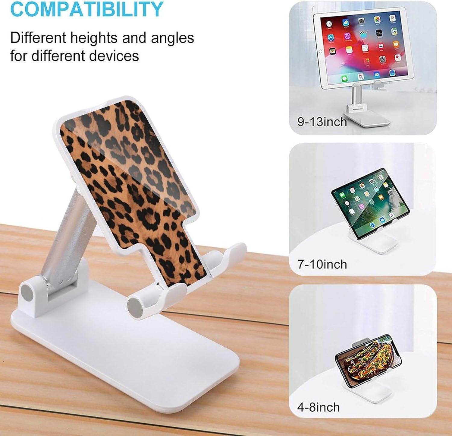 Leopard Pattern Folding Cell Phone Stand, Portable Phone Holder image 3