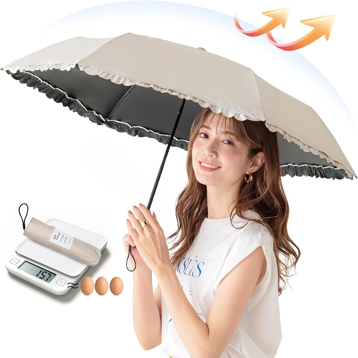 Amazon | 日傘 uvカット 折りたたみ傘 晴雨兼用 軽量 傘 折り畳み日傘 